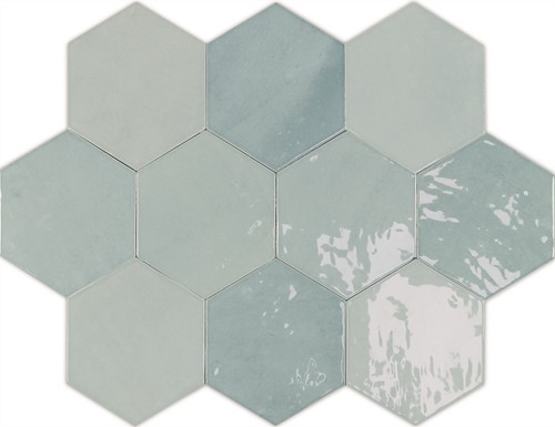 Zellige Hexa Aqua 10,8x12,4-2
