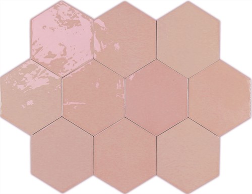 Zellige Hexa Pink 10,8x12,4-2