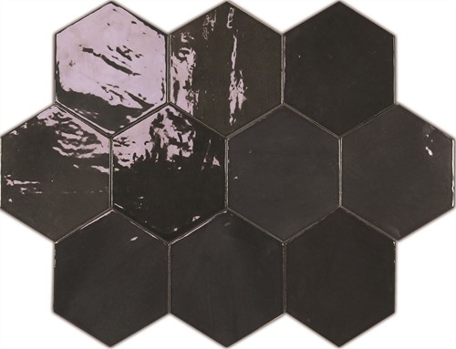 Zellige Hexa Graphite 10,8x12,4-2