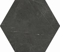 Marble Line Hexagono Marquina Brillo 15x17